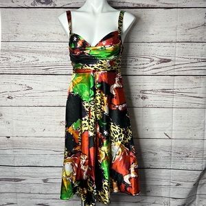 Joseph Ribkoff leopard floral robe dress